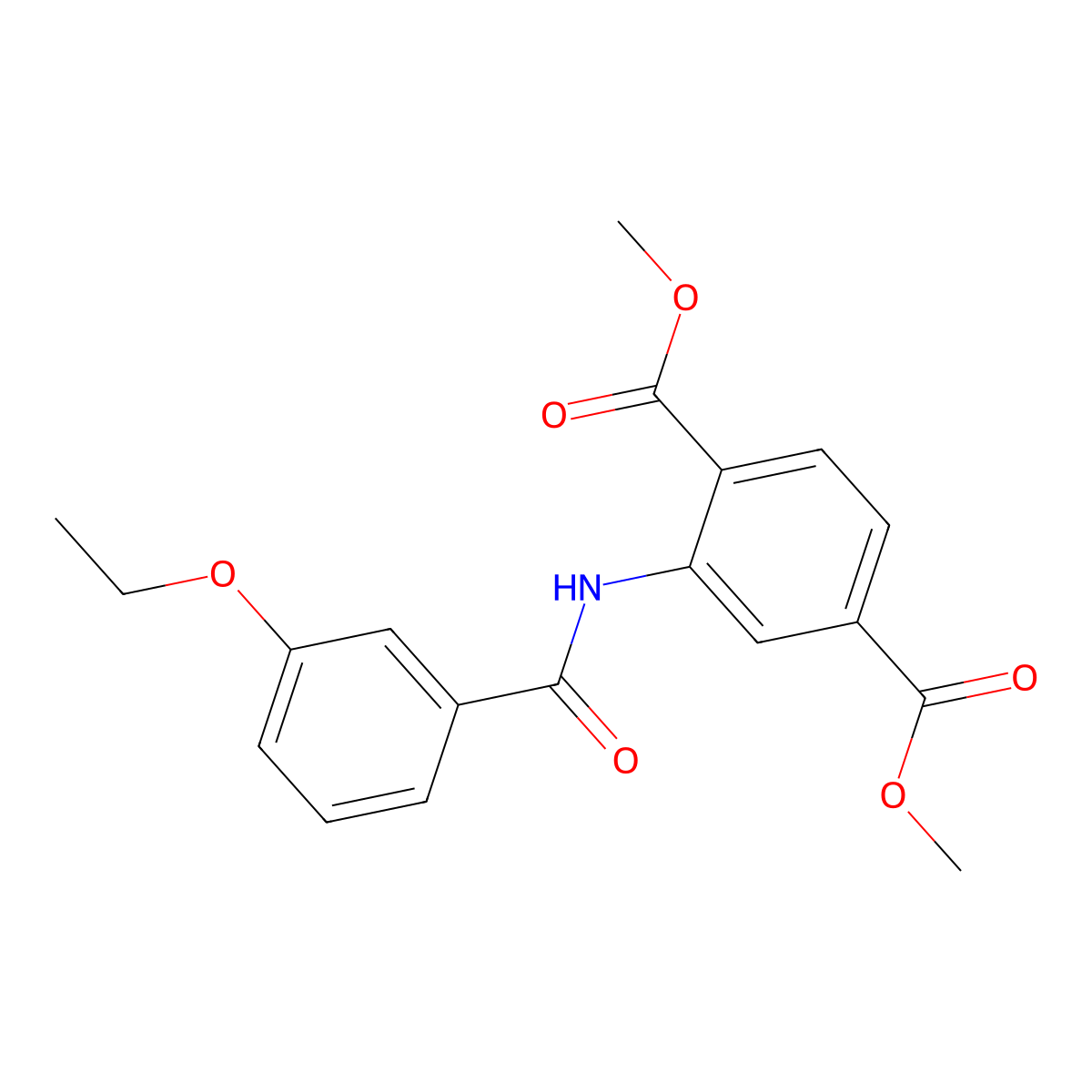 Dimethyl 2-{[(3-ethoxyphenyl)carbonyl]amino}benzene-1,4-dicarboxylate molecular structure, CAS 831198-09-5