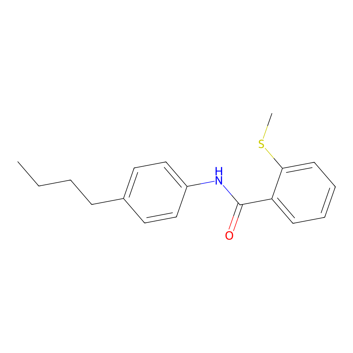 N-(4-butylphenyl)-2-methylsulfanylbenzamide molecular structure, CAS 831198-21-1
