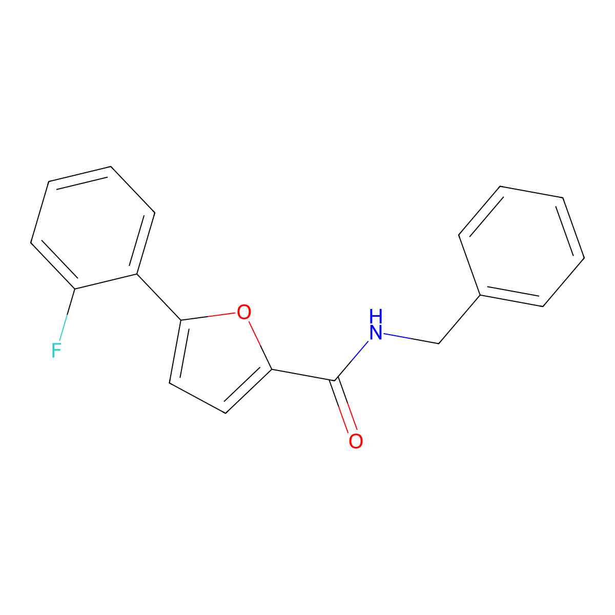N-benzyl-5-(2-fluorophenyl)furan-2-carboxamide molecular structure, CAS 831198-91-5