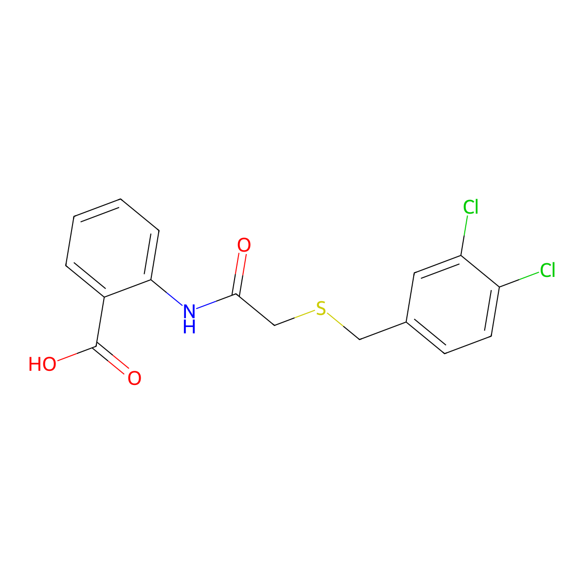 2-({[(3,4-Dichlorobenzyl)sulfanyl]acetyl}amino)benzoic acid molecular structure, CAS 831199-01-0
