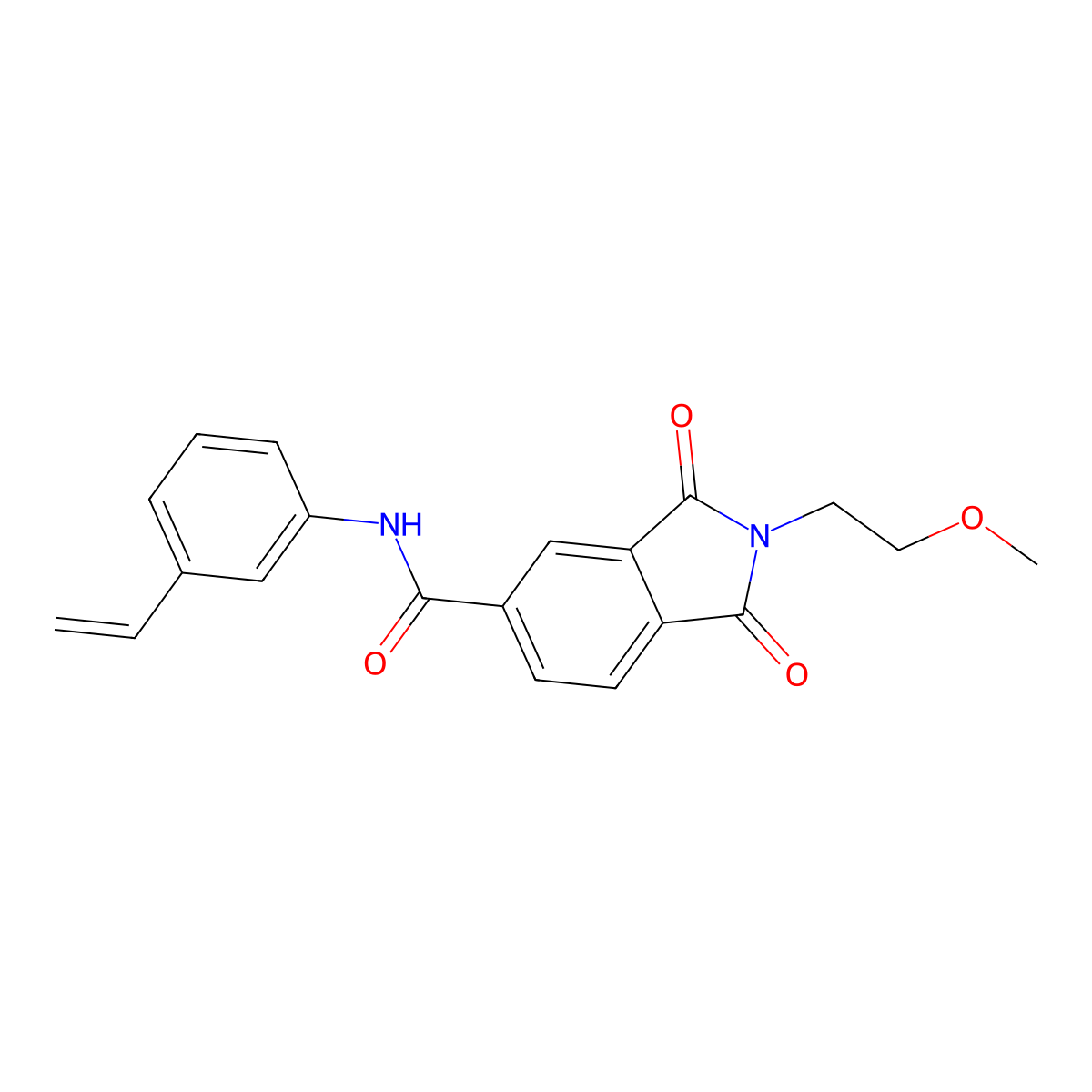 N-(3-ethenylphenyl)-2-(2-methoxyethyl)-1,3-dioxoisoindole-5-carboxamide molecular structure, CAS 831199-31-6