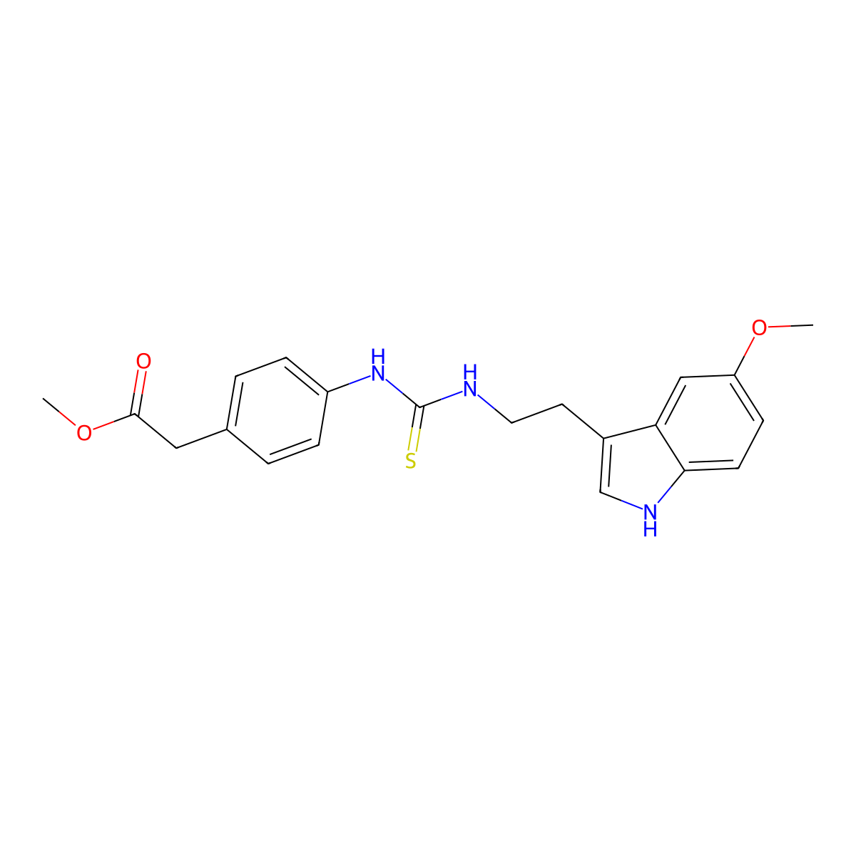 methyl [4-({[2-(5-methoxy-1H-indol-3-yl)ethyl]carbamothioyl}amino)phenyl]acetate molecular structure, CAS 831199-37-2