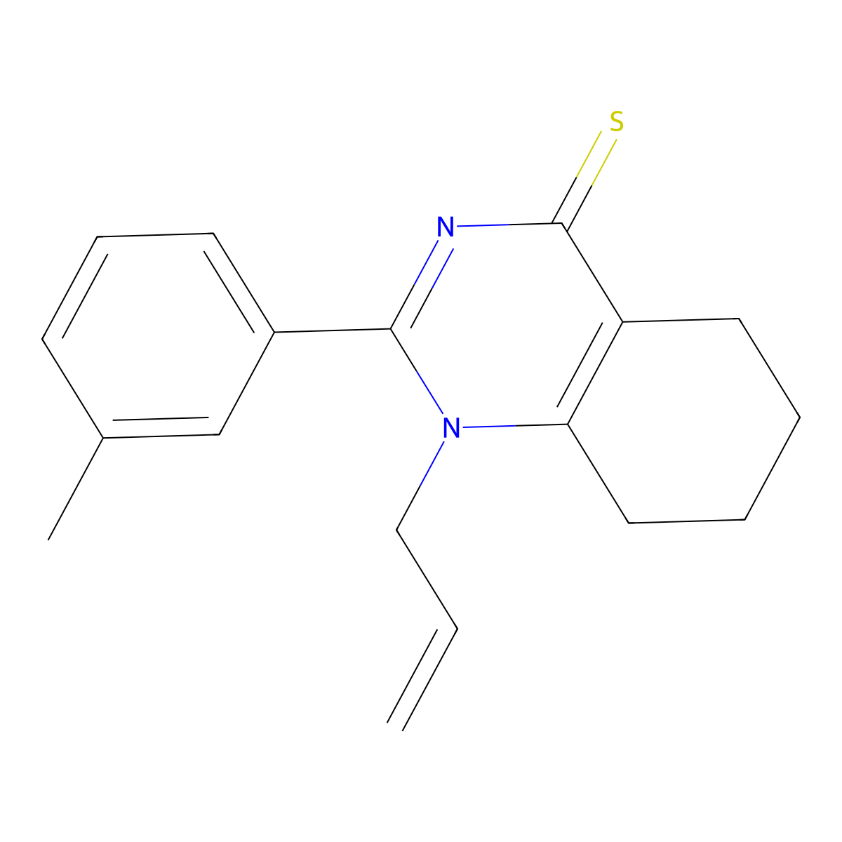 1-allyl-2-(m-tolyl)-5,6,7,8-tetrahydroquinazoline-4(1H)-thione molecular structure, CAS 831199-50-9