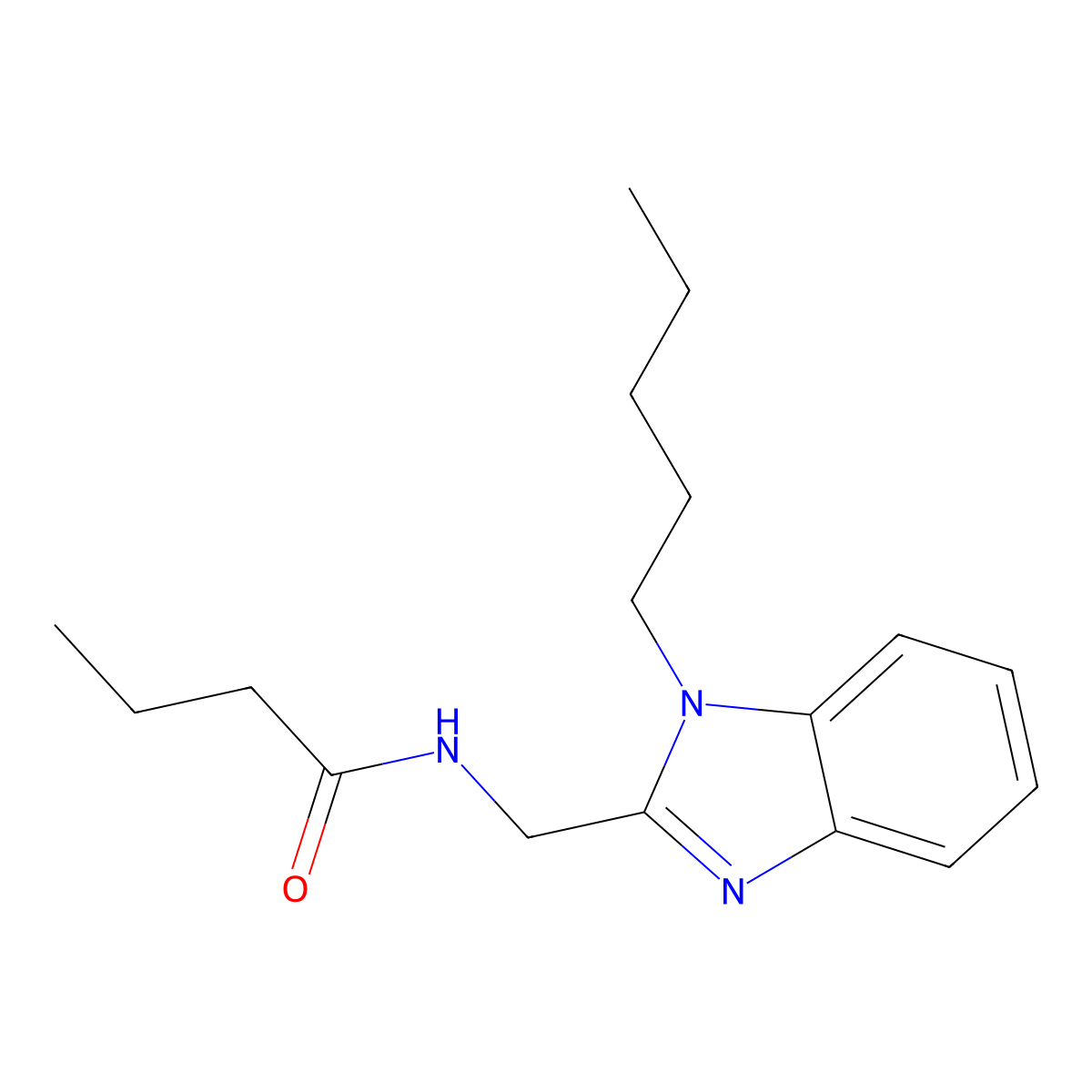 N-[(1-pentylbenzimidazol-2-yl)methyl]butanamide molecular structure, CAS 831199-57-6