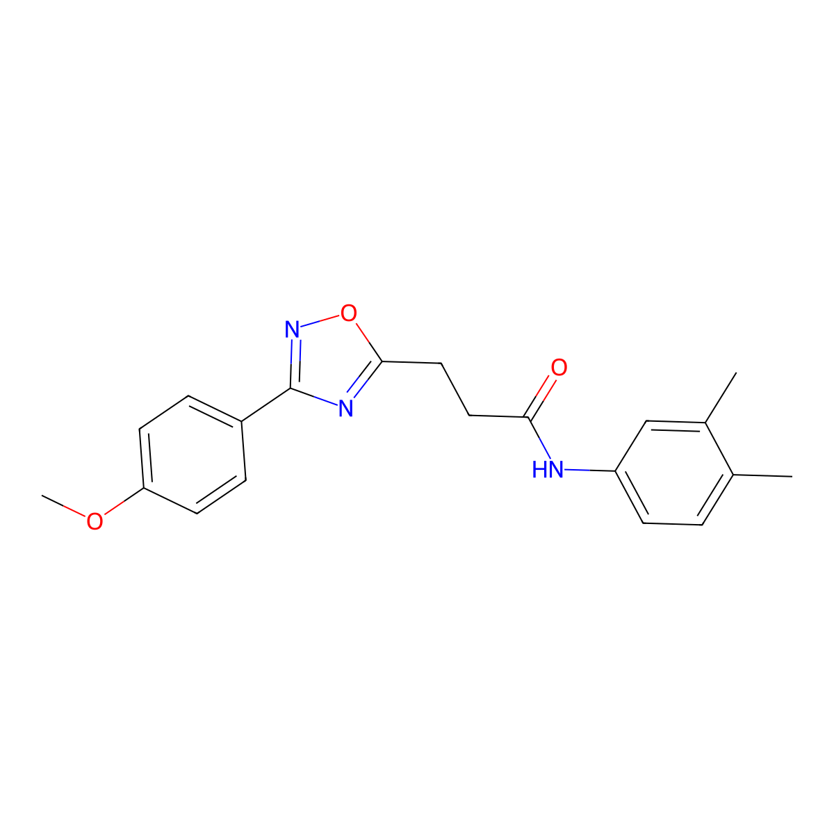 N-(3,4-dimethylphenyl)-3-[3-(4-methoxyphenyl)-1,2,4-oxadiazol-5-yl]propanamide molecular structure, CAS 831199-62-3