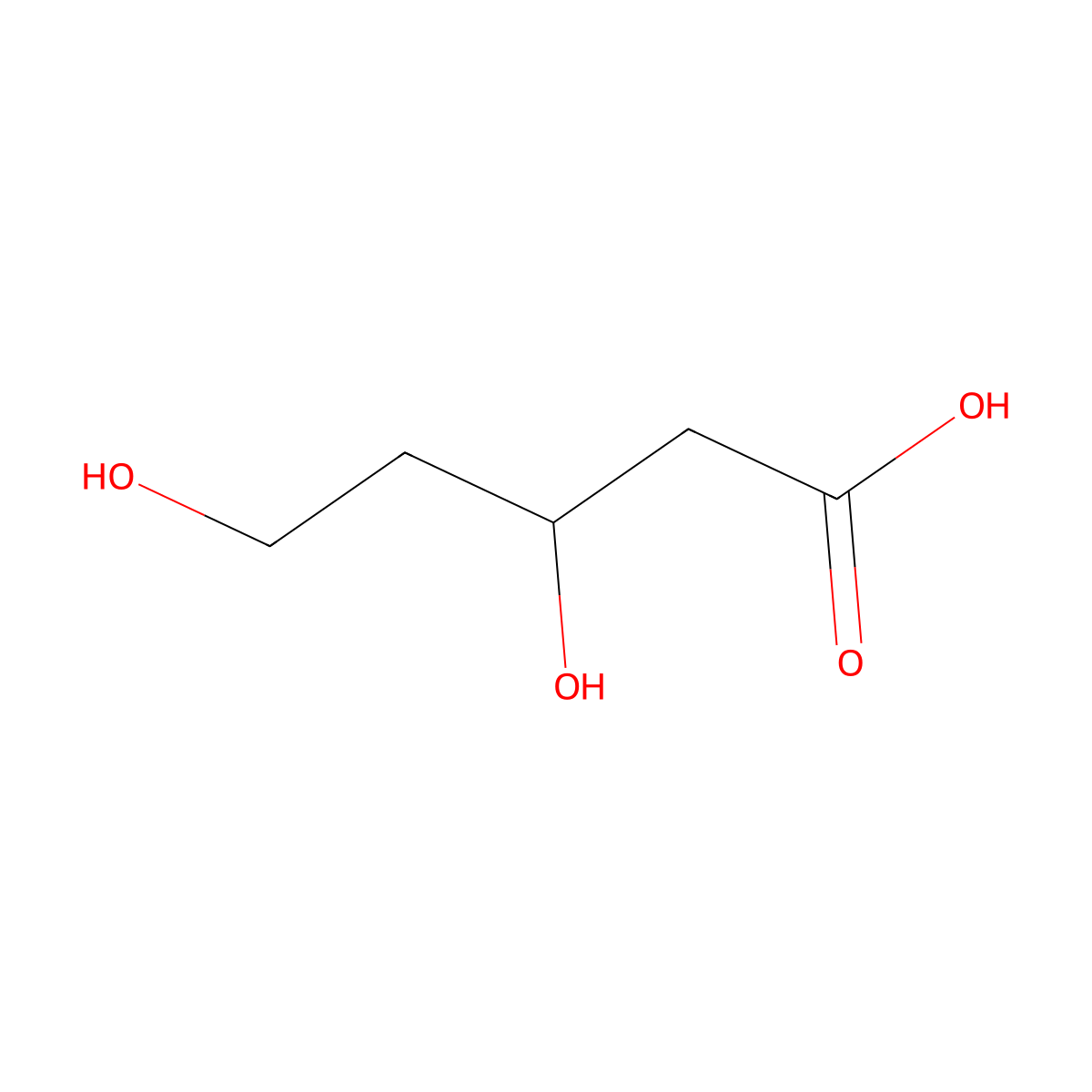 3,5-Dihydroxypentanoic acid molecular structure, CAS 83120-70-1