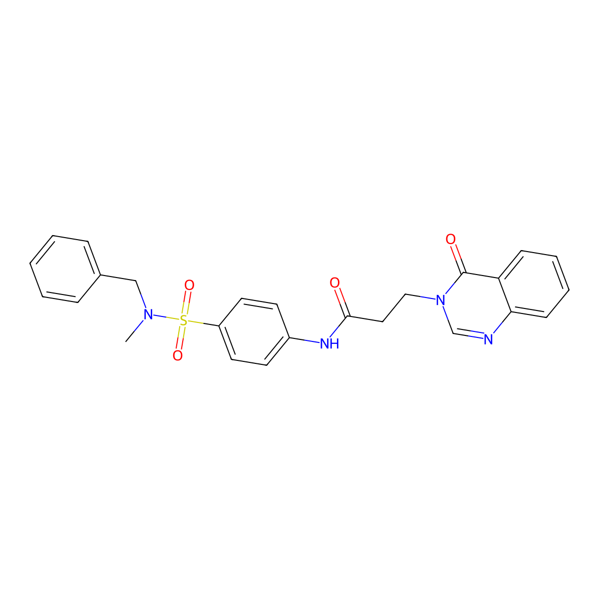 N-[4-[benzyl(methyl)sulfamoyl]phenyl]-3-(4-oxoquinazolin-3-yl)propanamide molecular structure, CAS 831200-09-0