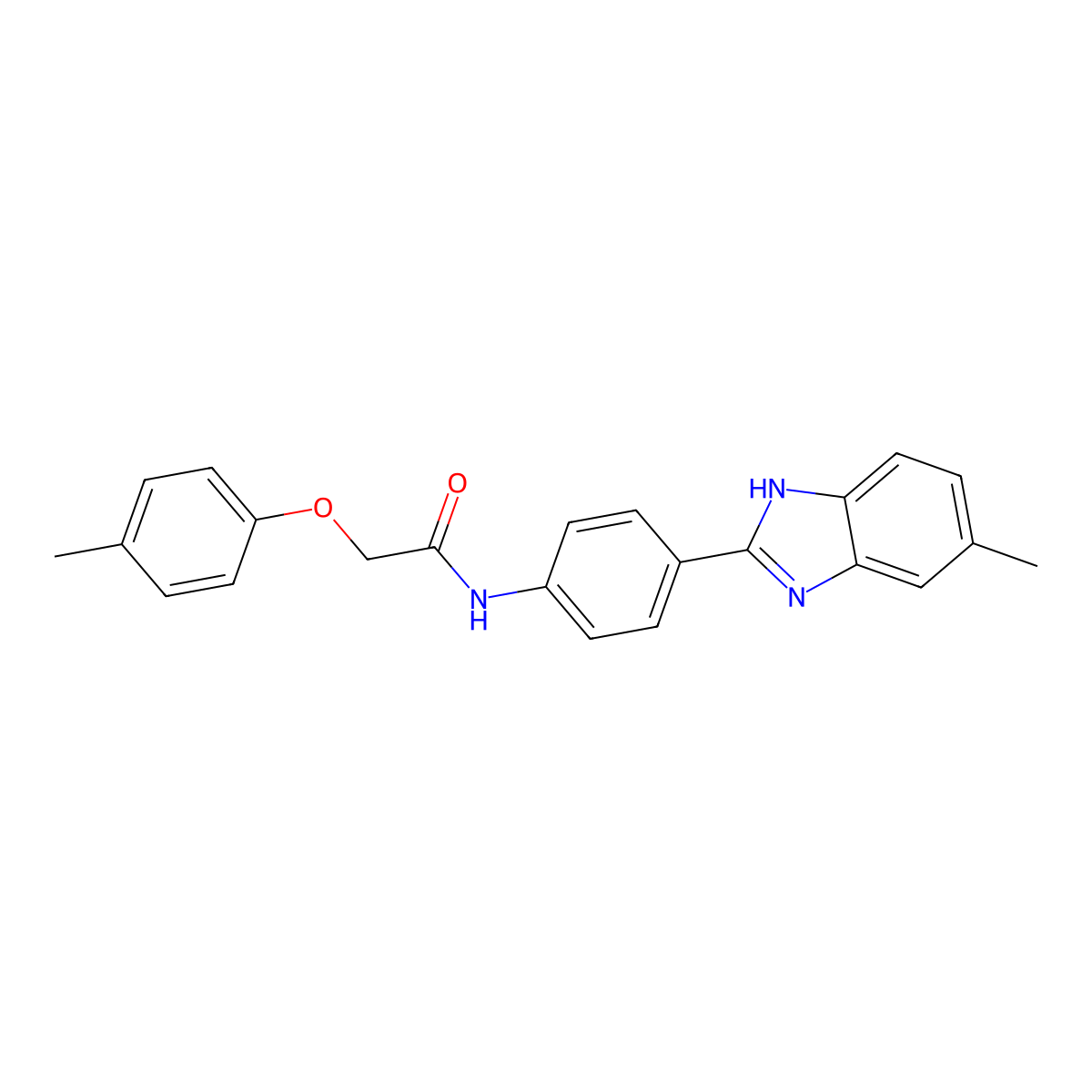 N-[4-(6-methyl-1H-benzimidazol-2-yl)phenyl]-2-(4-methylphenoxy)acetamide molecular structure, CAS 831200-19-2