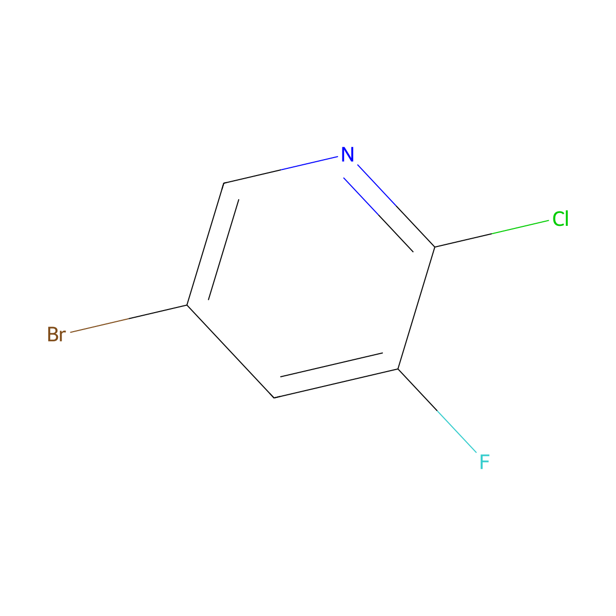 5-Bromo-2-chloro-3-fluoropyridine molecular structure, CAS 831203-13-5