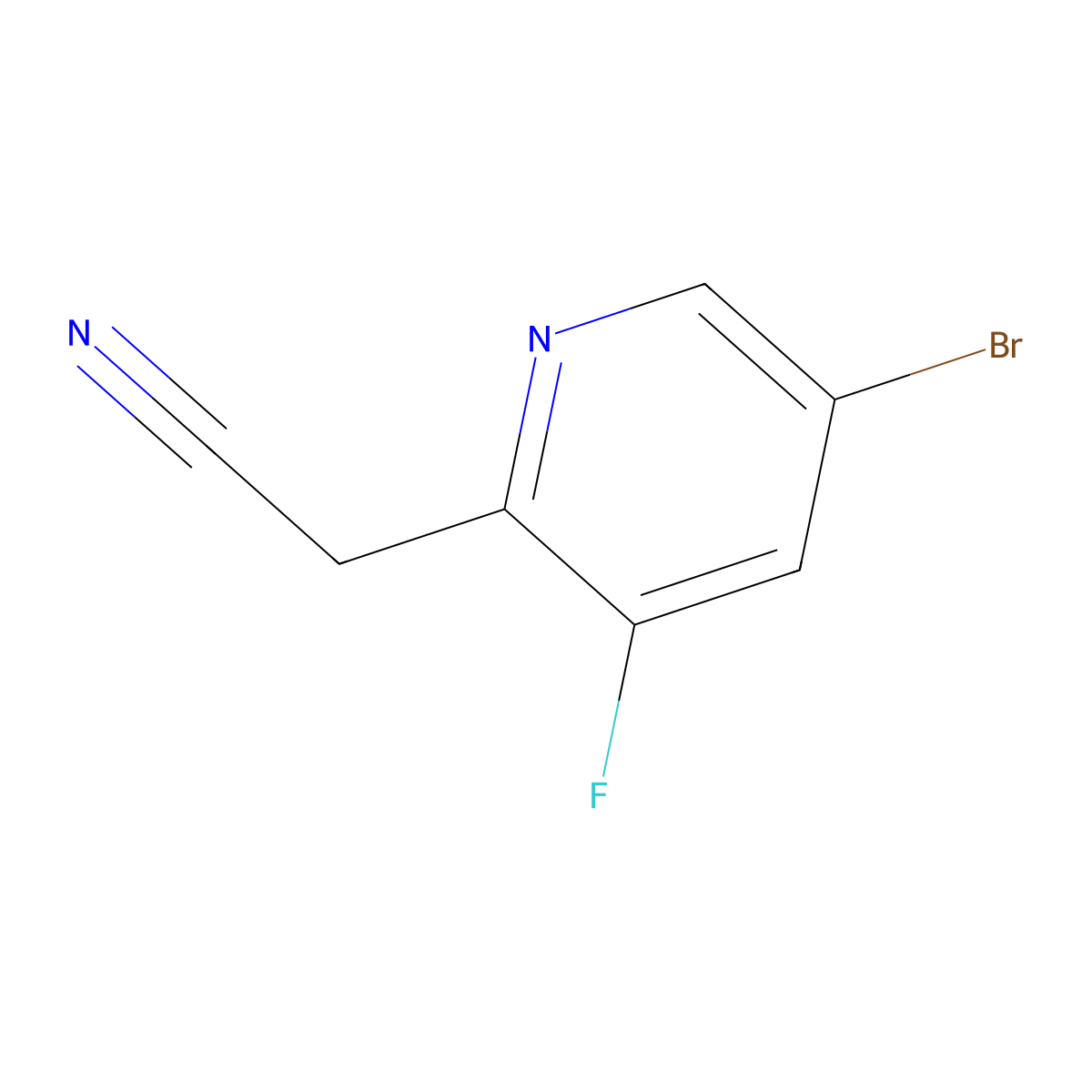 2-(5-Bromo-3-fluoropyridin-2-YL)acetonitrile molecular structure, CAS 831203-14-6
