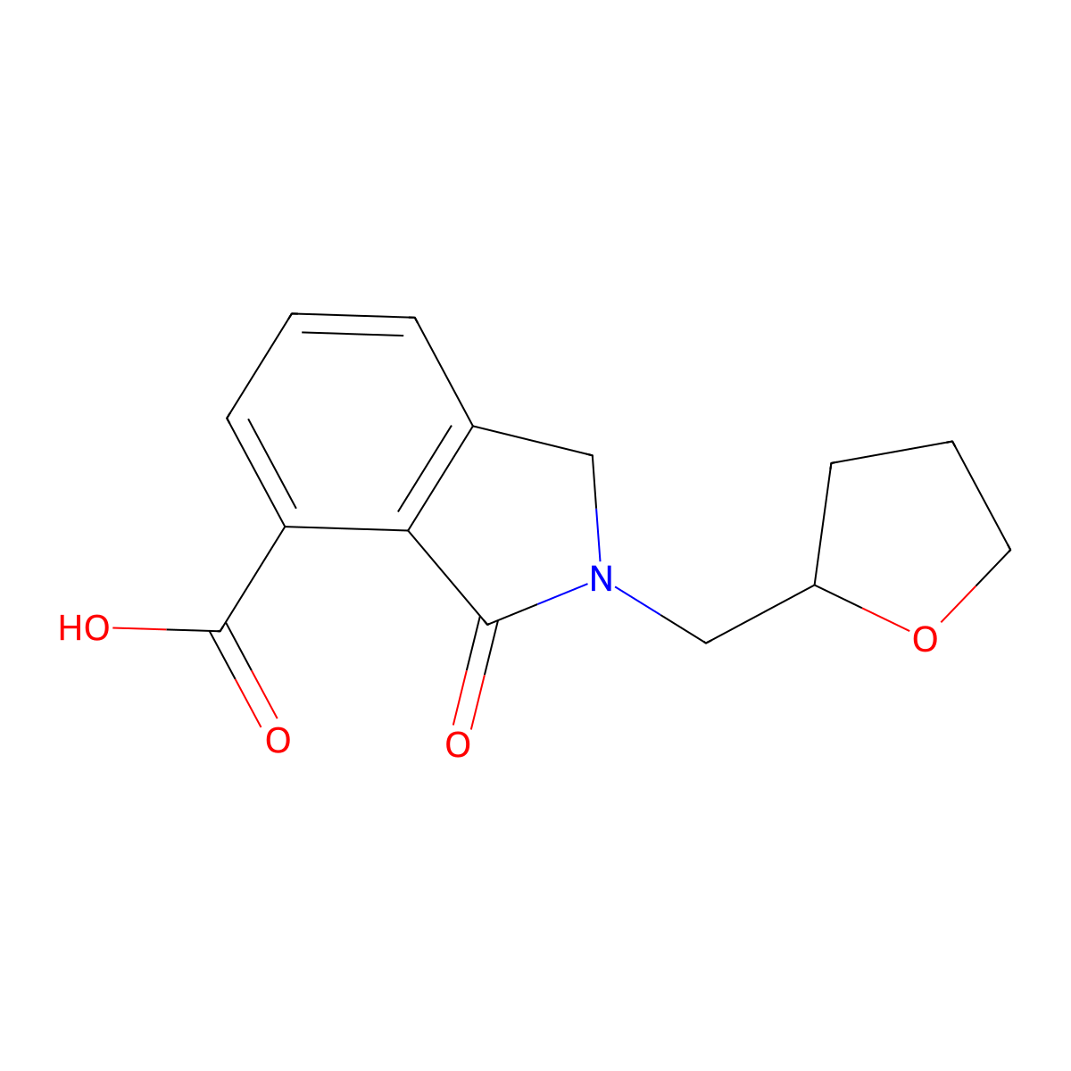 3-Oxo-2-(tetrahydro-furan-2-ylmethyl)-2,3-dihydro-1H-isoindole-4-carboxylic acid molecular structure, CAS 831203-49-7