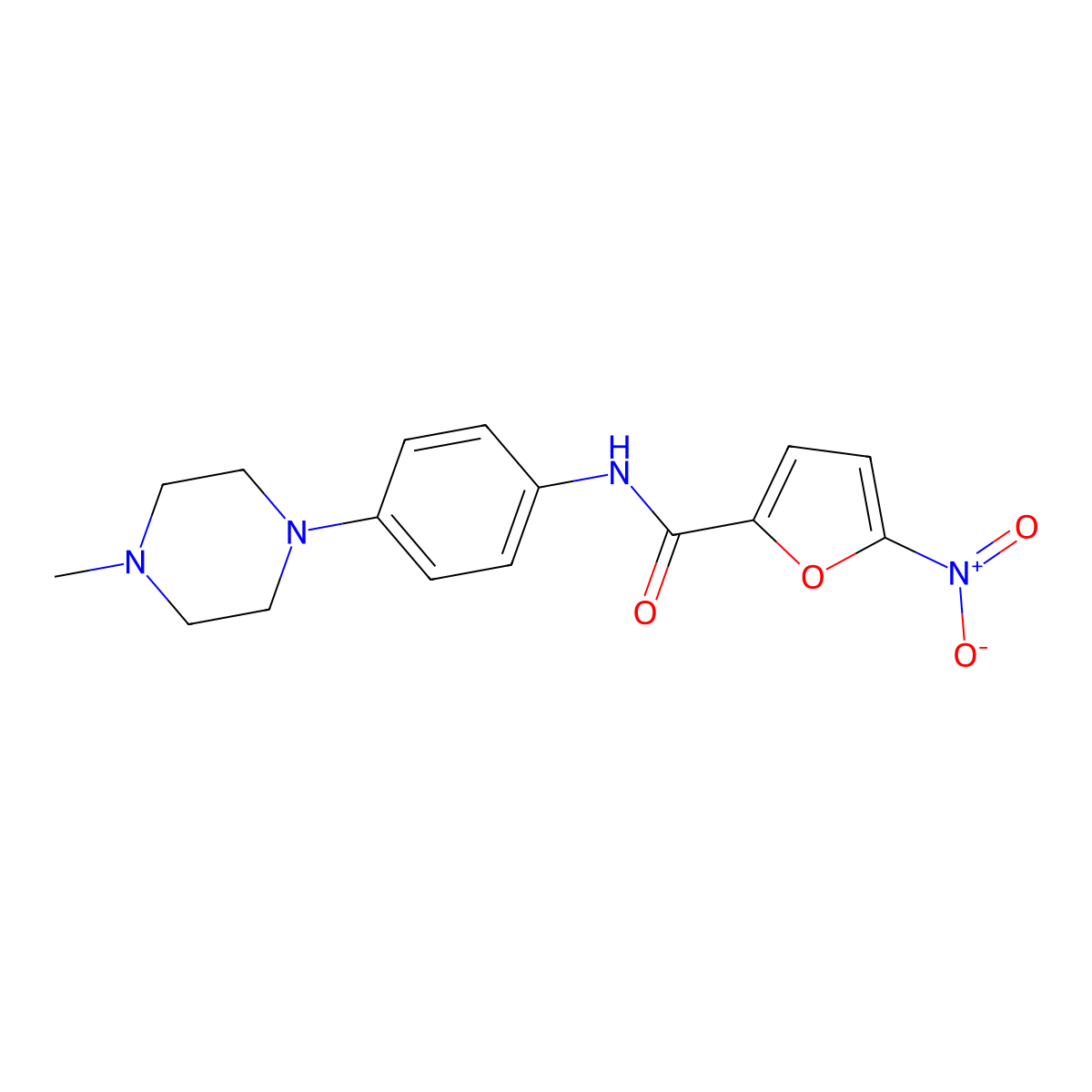 2-Furancarboxamide, N-[4-(4-methyl-1-piperazinyl)phenyl]-5-nitro- molecular structure, CAS 831203-59-9