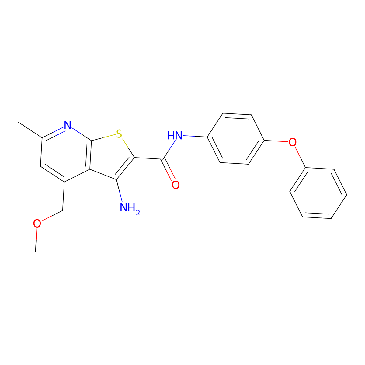 3-amino-4-(methoxymethyl)-6-methyl-N-(4-phenoxyphenyl)thieno[2,3-b]pyridine-2-carboxamide molecular structure, CAS 831204-21-8