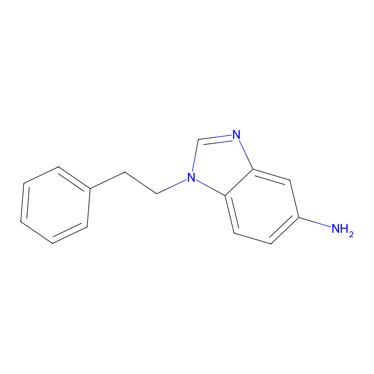 1-Phenethyl-1H-benzoimidazol-5-ylamine molecular structure, CAS 831204-36-5