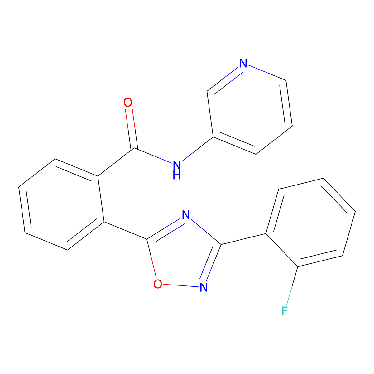 2-[3-(2-fluorophenyl)-1,2,4-oxadiazol-5-yl]-N-pyridin-3-ylbenzamide molecular structure, CAS 831204-49-0