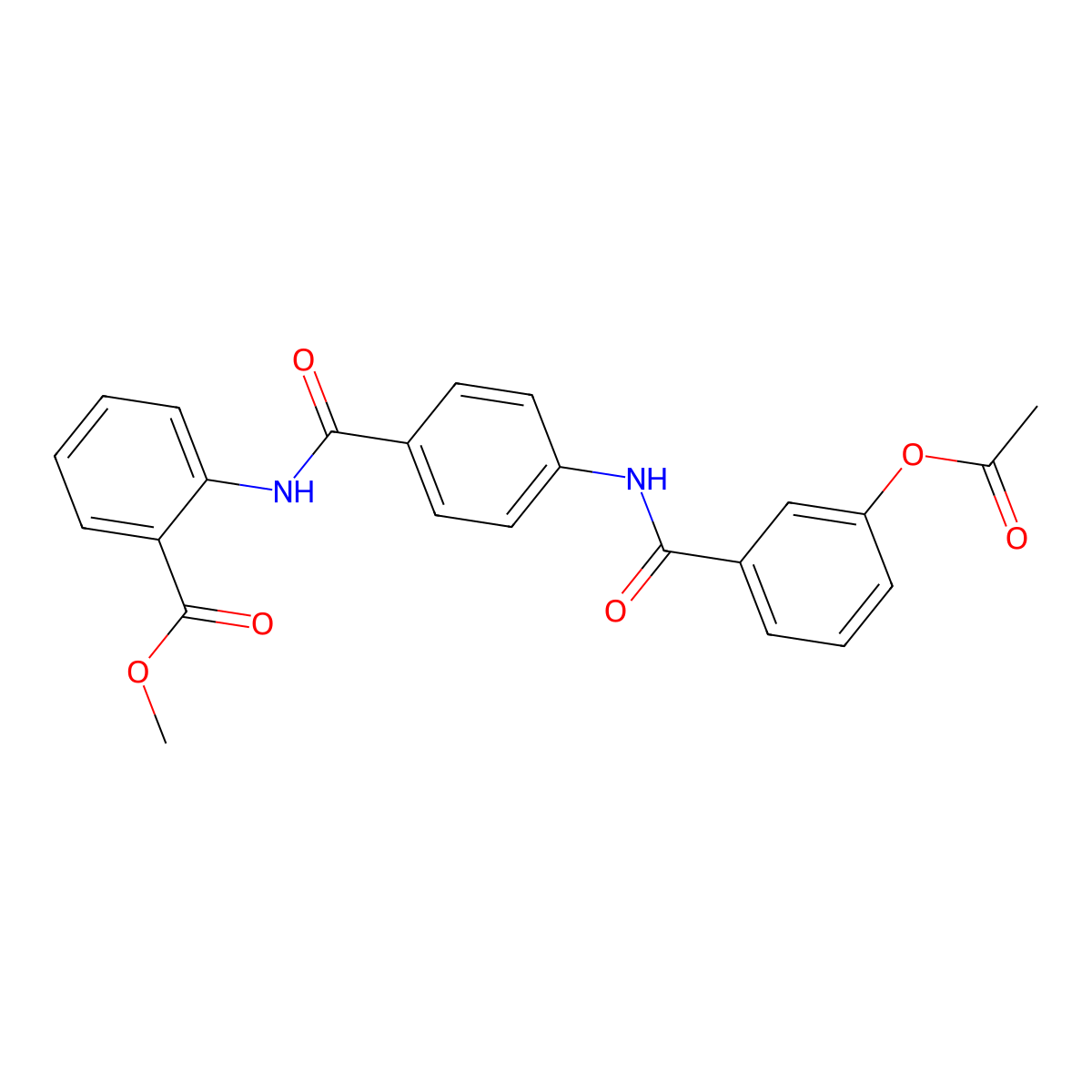 Methyl 2-({[4-({[3-(acetyloxy)phenyl]carbonyl}amino)phenyl]carbonyl}amino)benzoate molecular structure, CAS 831204-56-9