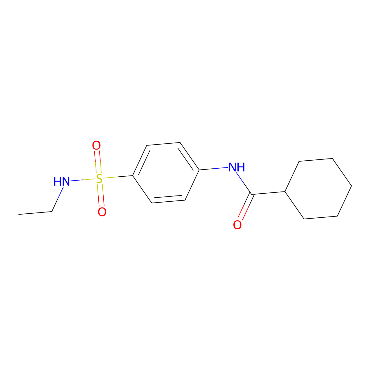 N-[4-(ethylsulfamoyl)phenyl]cyclohexanecarboxamide molecular structure, CAS 831204-75-2