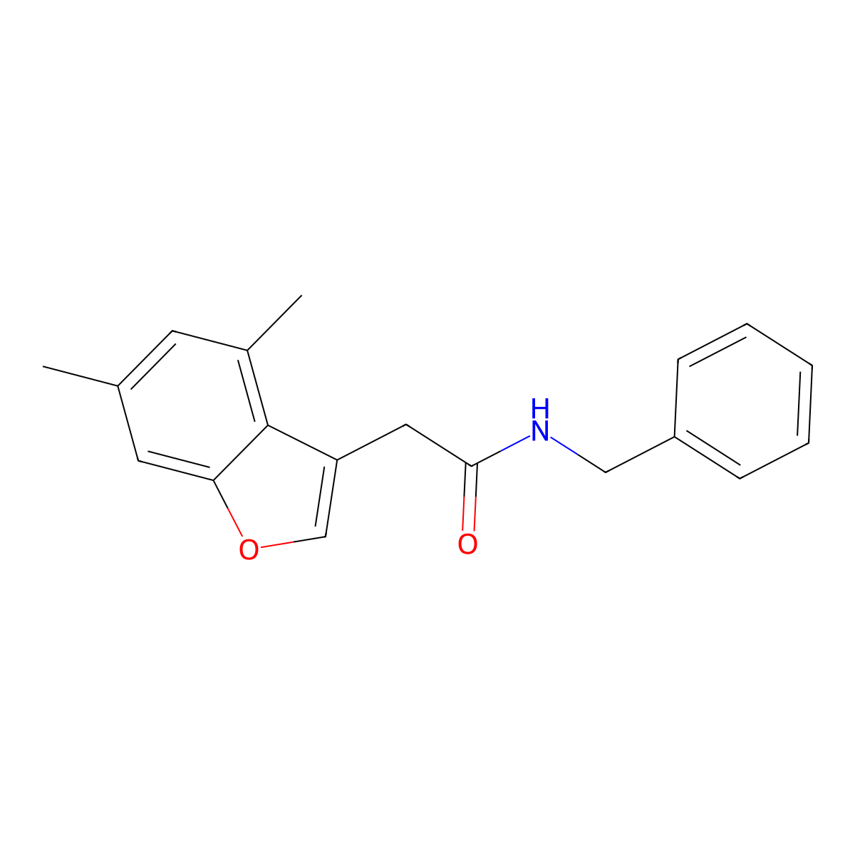N-benzyl-2-(4,6-dimethyl-1-benzofuran-3-yl)acetamide molecular structure, CAS 831204-83-2