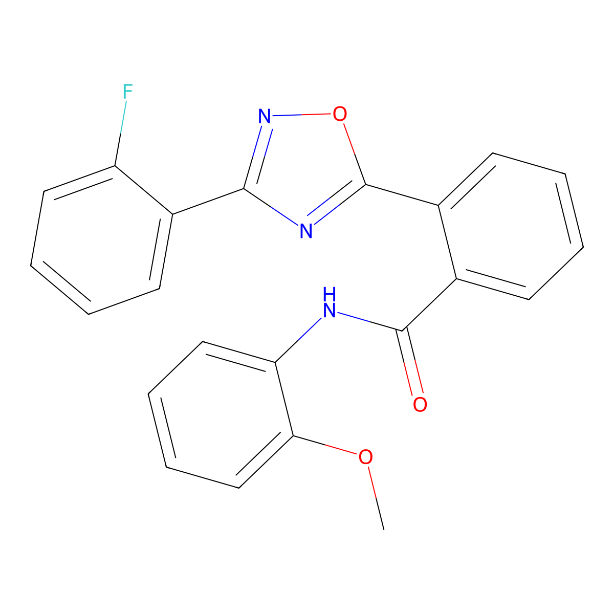 2-[3-(2-fluorophenyl)-1,2,4-oxadiazol-5-yl]-N-(2-methoxyphenyl)benzamide molecular structure, CAS 831205-12-0