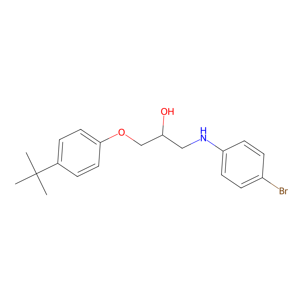 1-(4-Bromoanilino)-3-(4-tert-butylphenoxy)propan-2-ol molecular structure, CAS 831205-14-2
