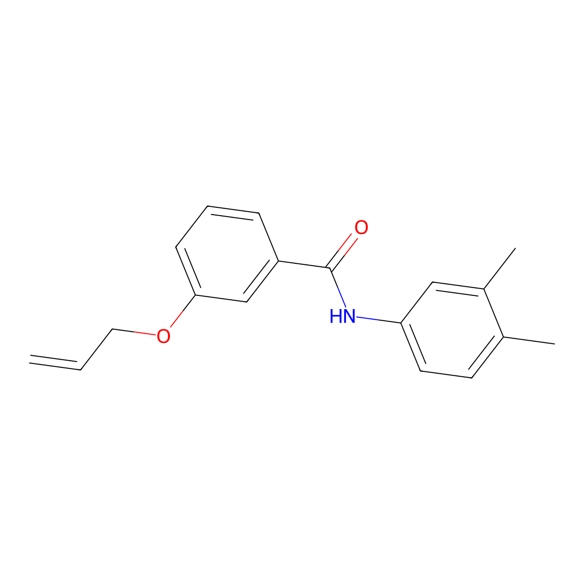 N-(3,4-dimethylphenyl)-3-prop-2-enoxybenzamide molecular structure, CAS 831205-15-3