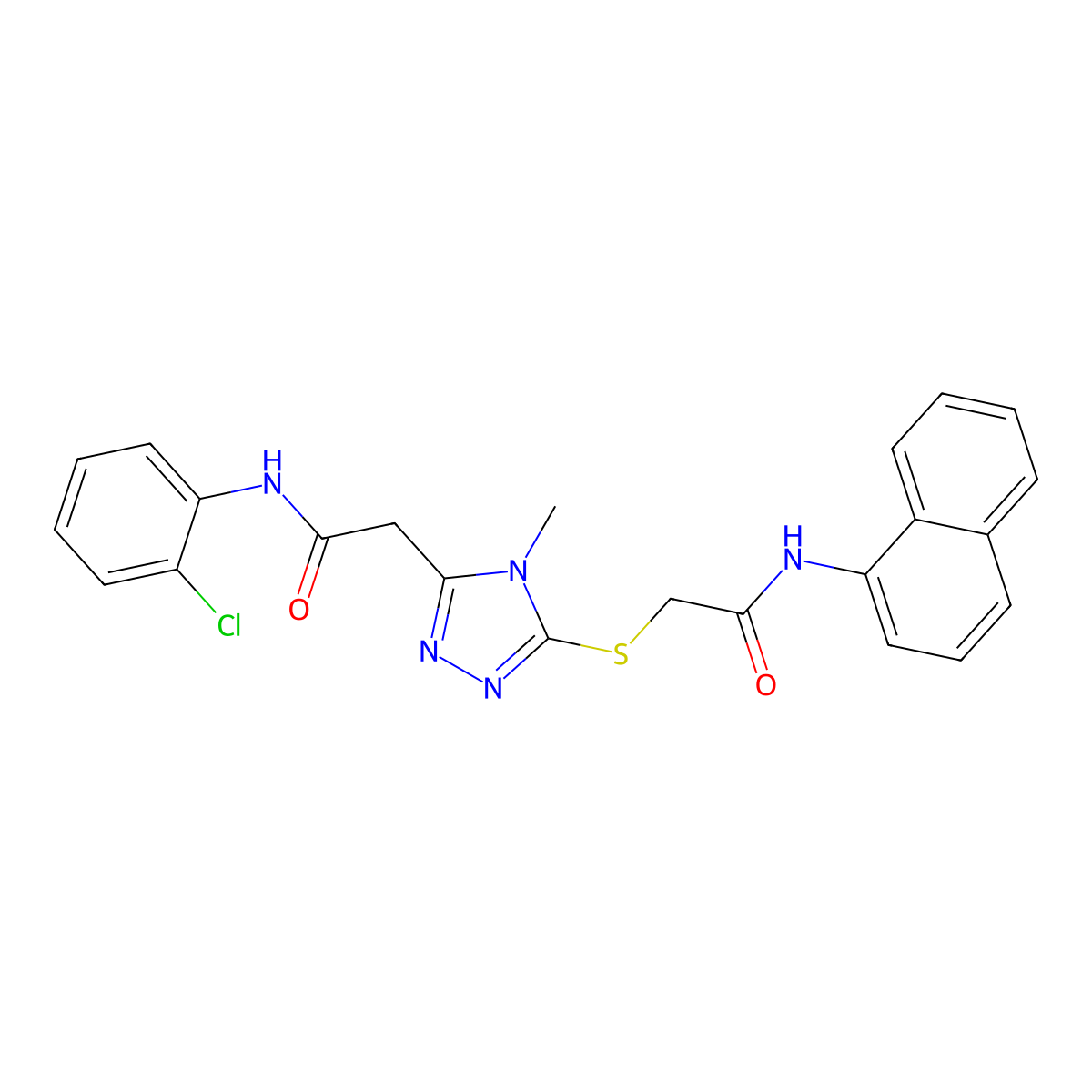 N-(2-chlorophenyl)-2-[4-methyl-5-[2-(naphthalen-1-ylamino)-2-oxoethyl]sulfanyl-1,2,4-triazol-3-yl]acetamide molecular structure, CAS 831205-61-9