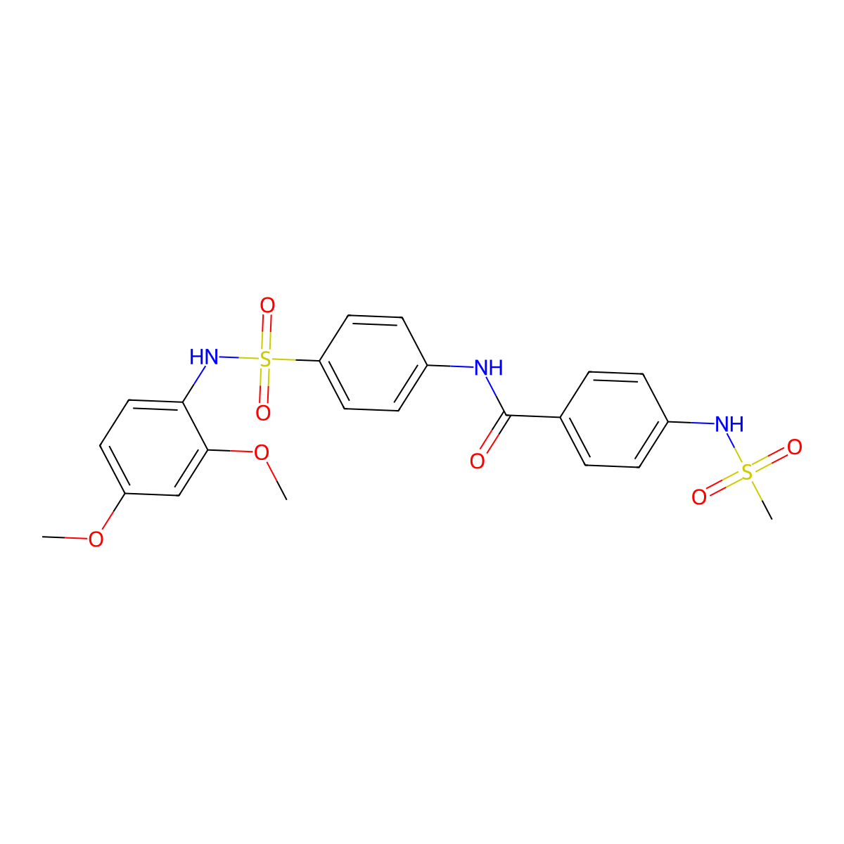 N-[4-[(2,4-dimethoxyphenyl)sulfamoyl]phenyl]-4-(methanesulfonamido)benzamide molecular structure, CAS 831205-75-5