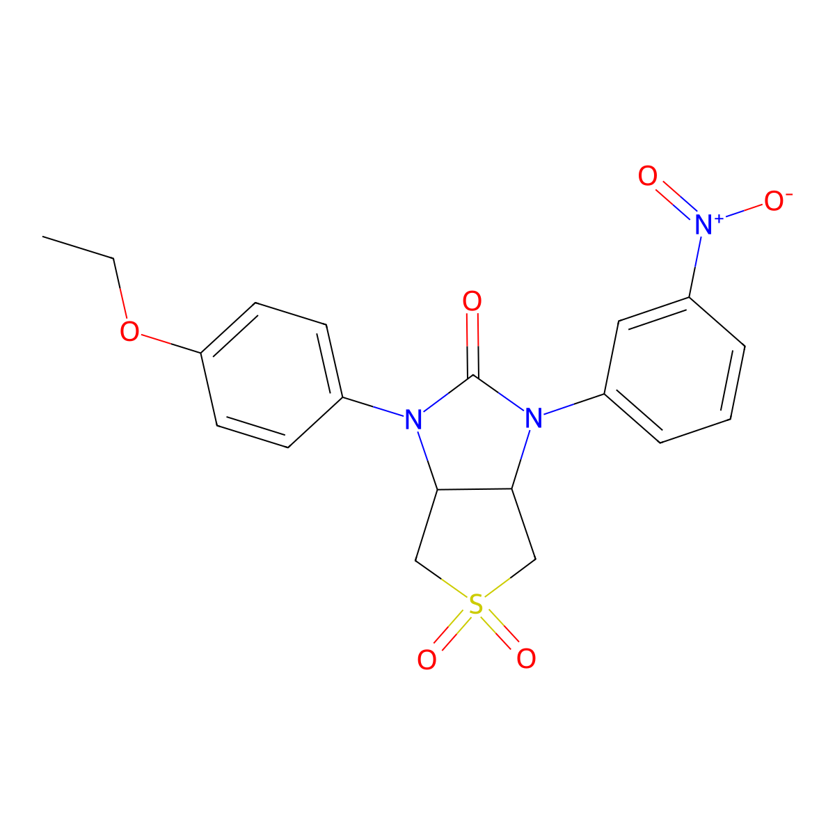 1-(4-ethoxyphenyl)-3-(3-nitrophenyl)tetrahydro-1H-thieno[3,4-d]imidazol-2(3H)-one 5,5-dioxide molecular structure, CAS 831205-93-7