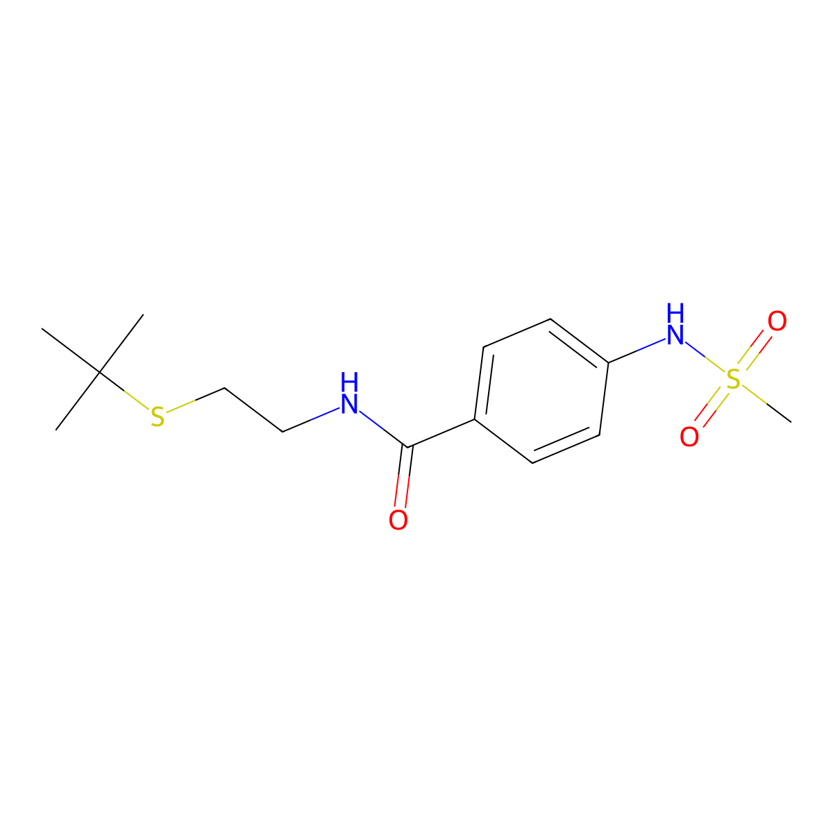 N-(2-tert-butylsulfanylethyl)-4-(methanesulfonamido)benzamide molecular structure, CAS 831205-97-1