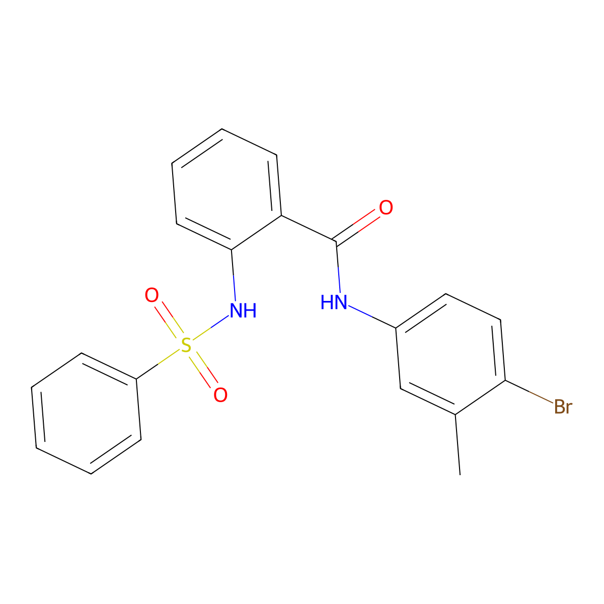 2-(benzenesulfonamido)-N-(4-bromo-3-methylphenyl)benzamide molecular structure, CAS 831206-10-1