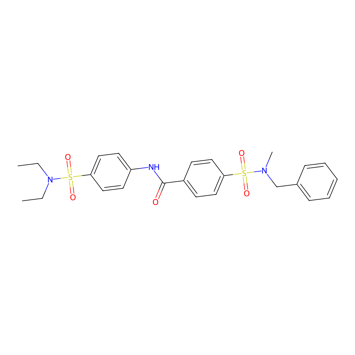 4-[benzyl(methyl)sulfamoyl]-N-[4-(diethylsulfamoyl)phenyl]benzamide molecular structure, CAS 831206-15-6