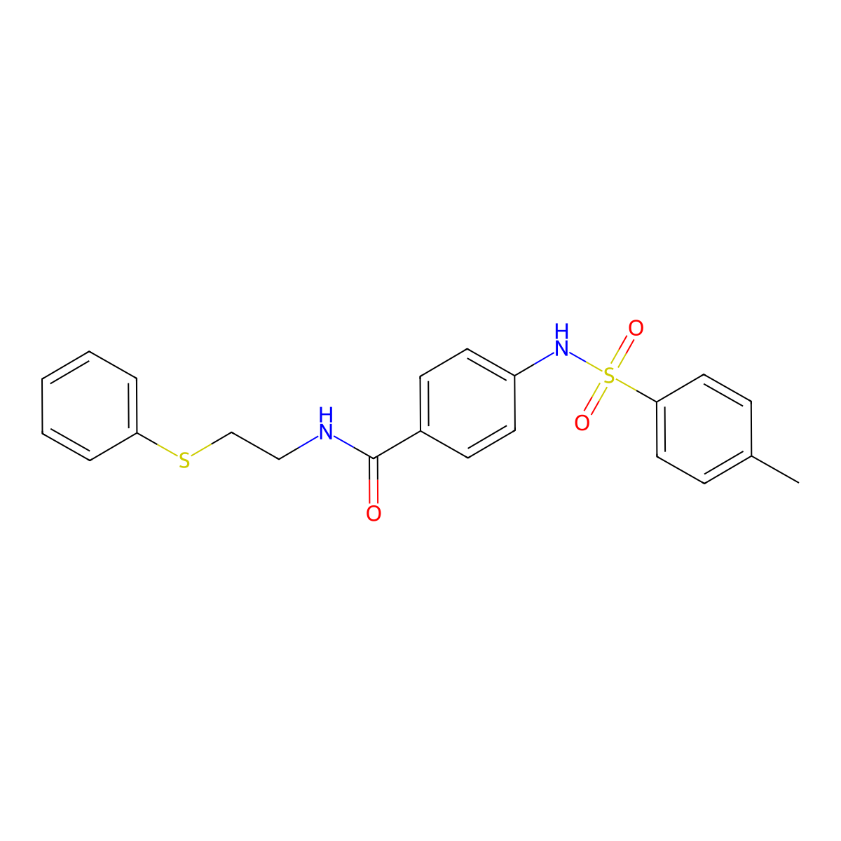 4-[(4-methylphenyl)sulfonylamino]-N-(2-phenylsulfanylethyl)benzamide molecular structure, CAS 831206-23-6