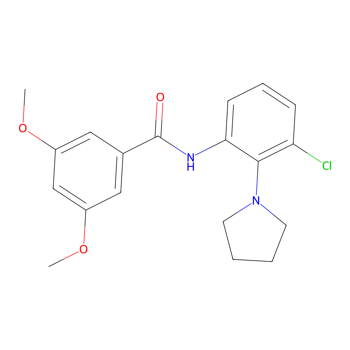 N-[3-chloro-2-(1-pyrrolidinyl)phenyl]-3,5-dimethoxybenzamide molecular structure, CAS 831206-82-7