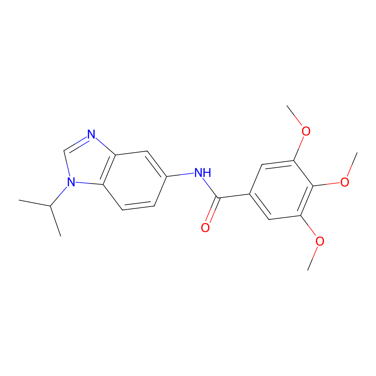 3,4,5-trimethoxy-N-(1-propan-2-ylbenzimidazol-5-yl)benzamide molecular structure, CAS 831206-91-8