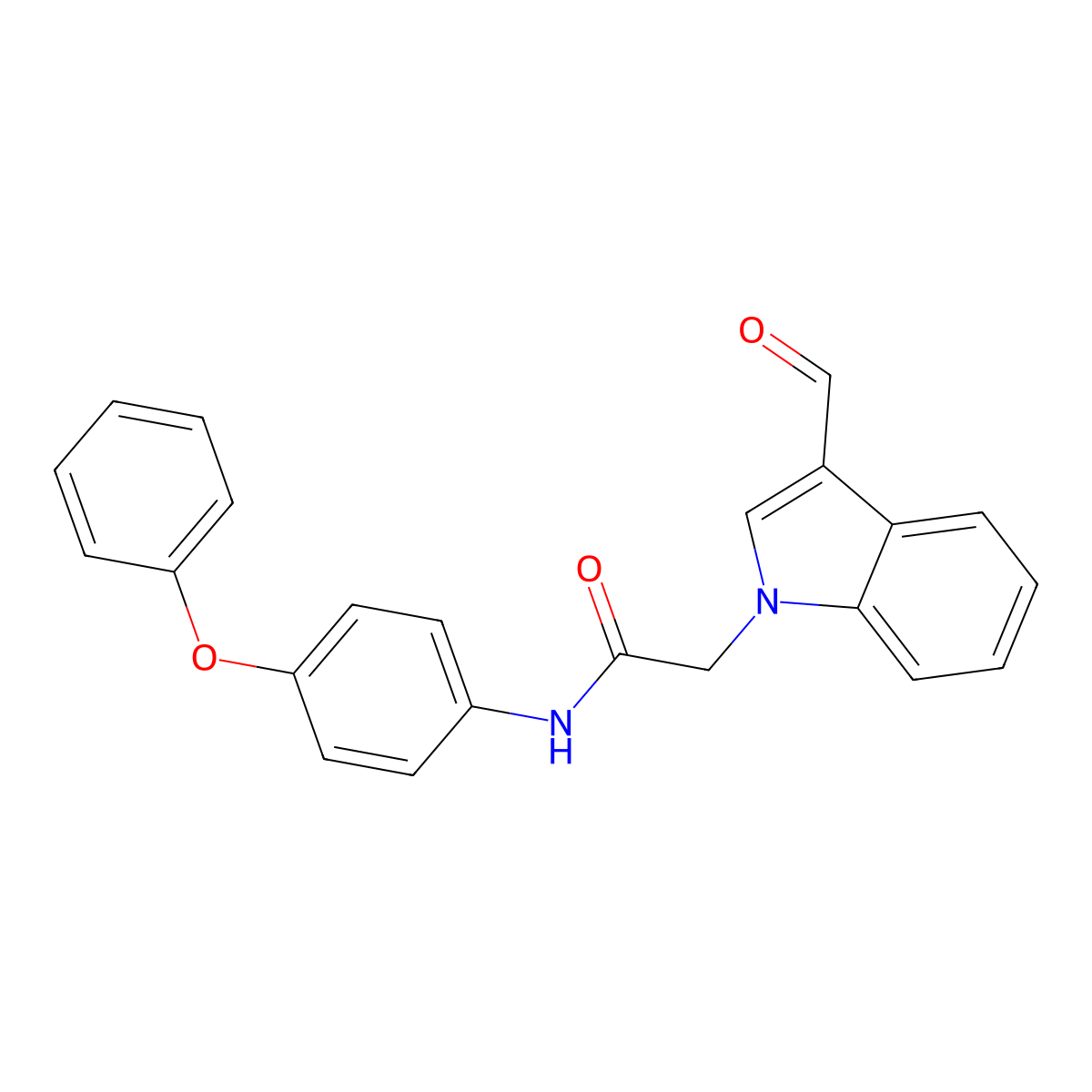 2-(3-formyl-1H-indol-1-yl)-N-(4-phenoxyphenyl)acetamide molecular structure, CAS 831206-96-3