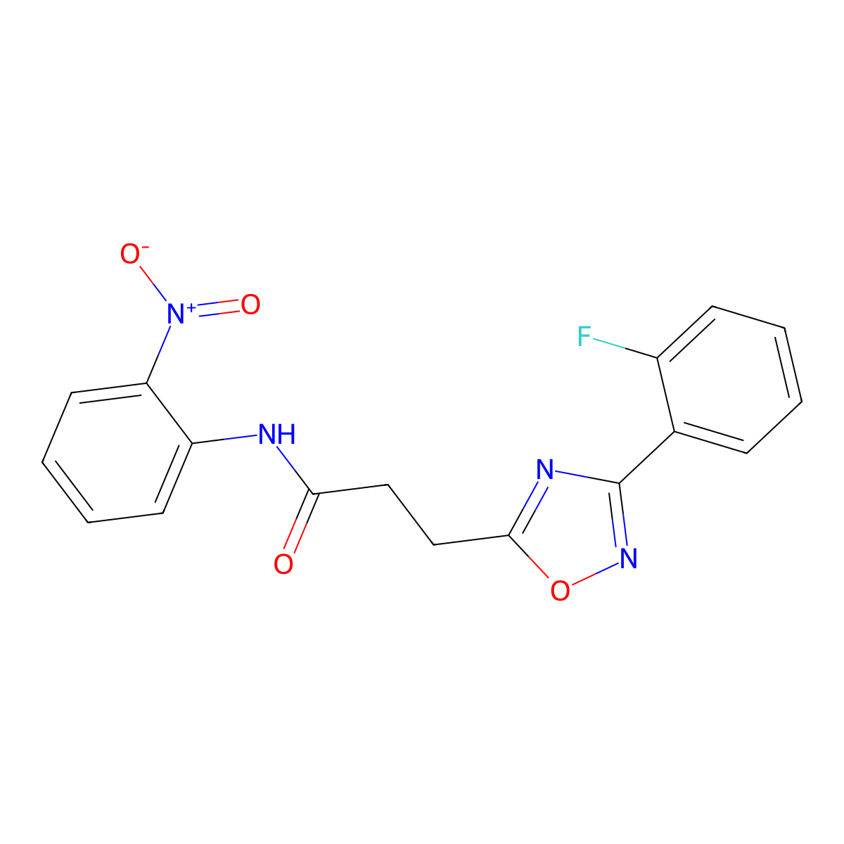 3-[3-(2-fluorophenyl)-1,2,4-oxadiazol-5-yl]-N-(2-nitrophenyl)propanamide molecular structure, CAS 831207-05-7