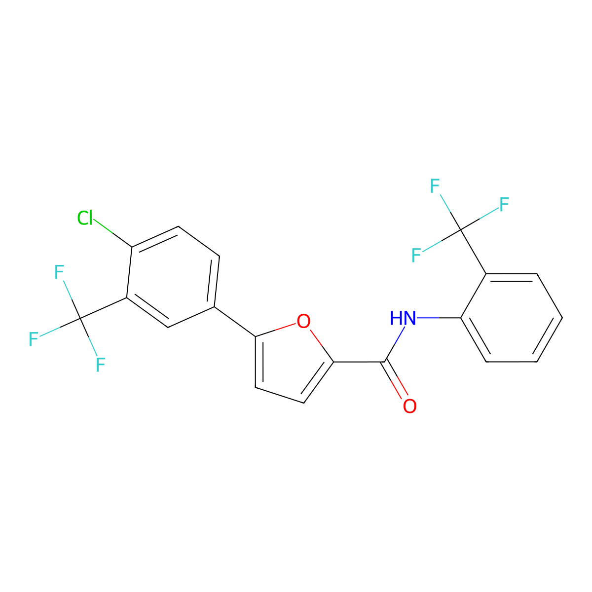 5-[4-chloro-3-(trifluoromethyl)phenyl]-N-[2-(trifluoromethyl)phenyl]furan-2-carboxamide molecular structure, CAS 831207-24-0