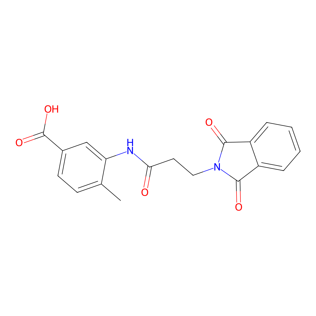 3-{[3-(1,3-dioxo-1,3-dihydro-2H-isoindol-2-yl)propanoyl]amino}-4-methylbenzoic acid molecular structure, CAS 831207-28-4
