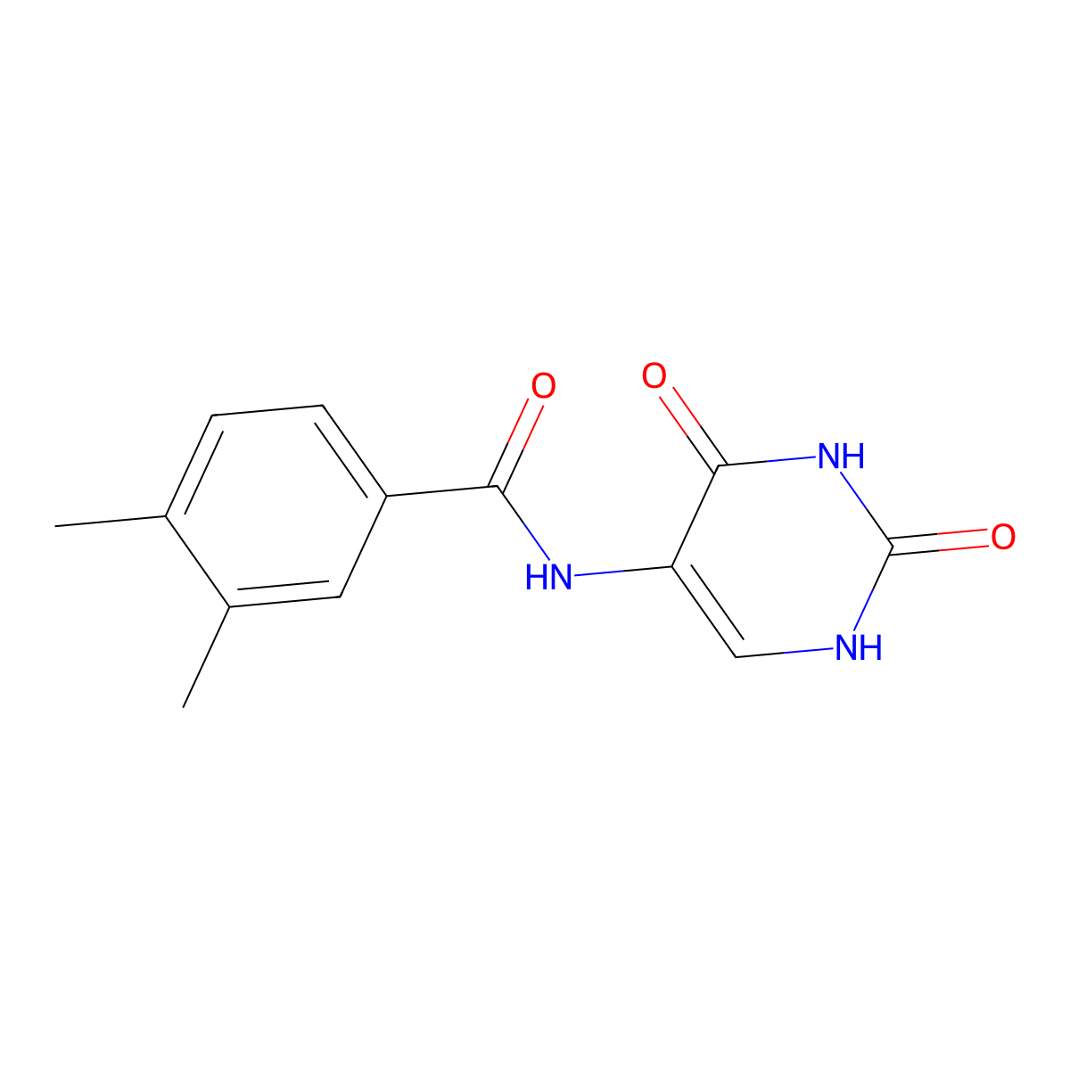 N-(2,4-dioxo-1H-pyrimidin-5-yl)-3,4-dimethylbenzamide molecular structure, CAS 831207-32-0