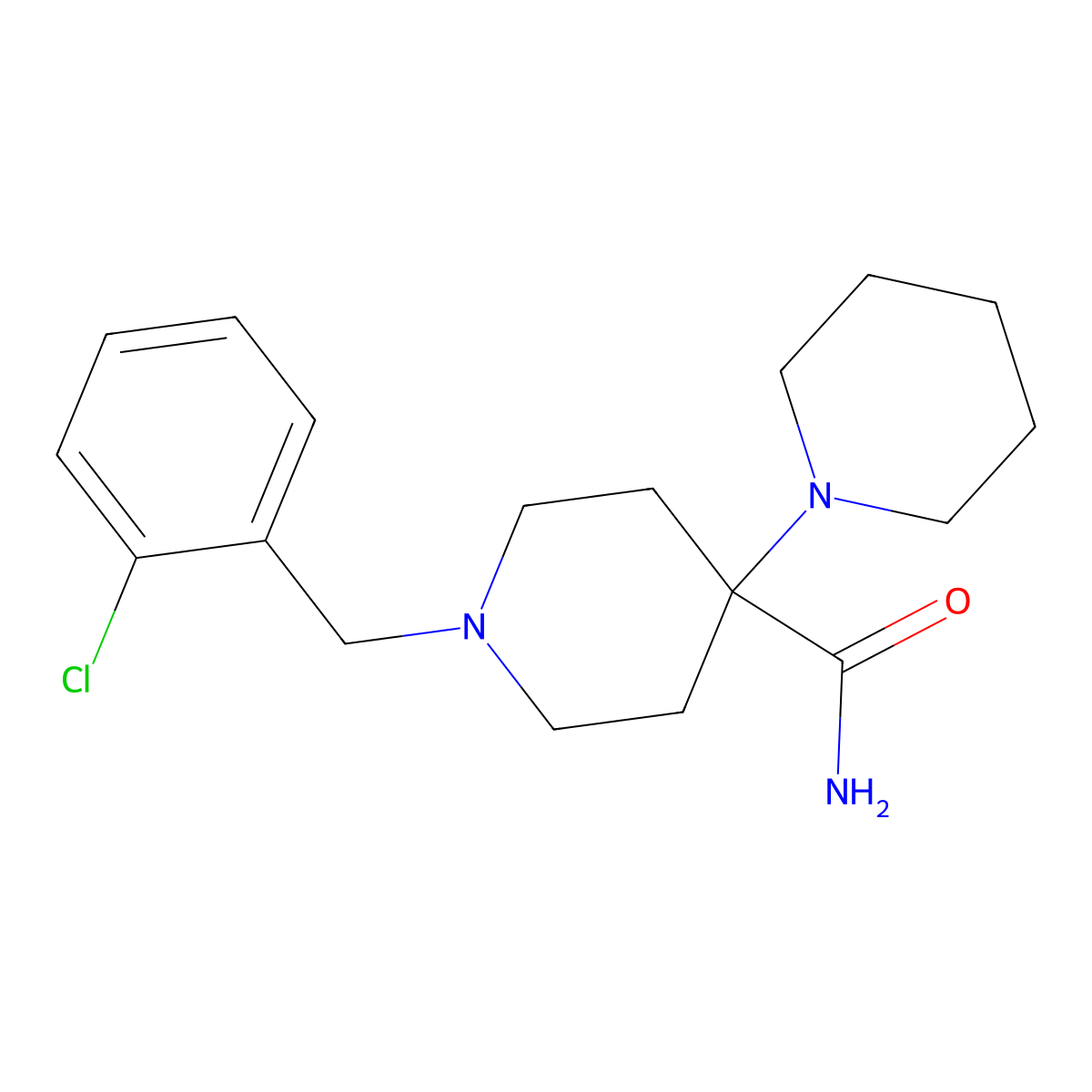 1'-(2-Chlorobenzyl)-1,4'-bipiperidine-4'-carboxamide molecular structure, CAS 831207-42-2