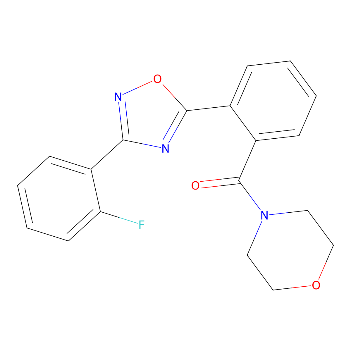 [2-[3-(2-Fluorophenyl)-1,2,4-oxadiazol-5-yl]phenyl]-morpholin-4-ylmethanone molecular structure, CAS 831207-52-4