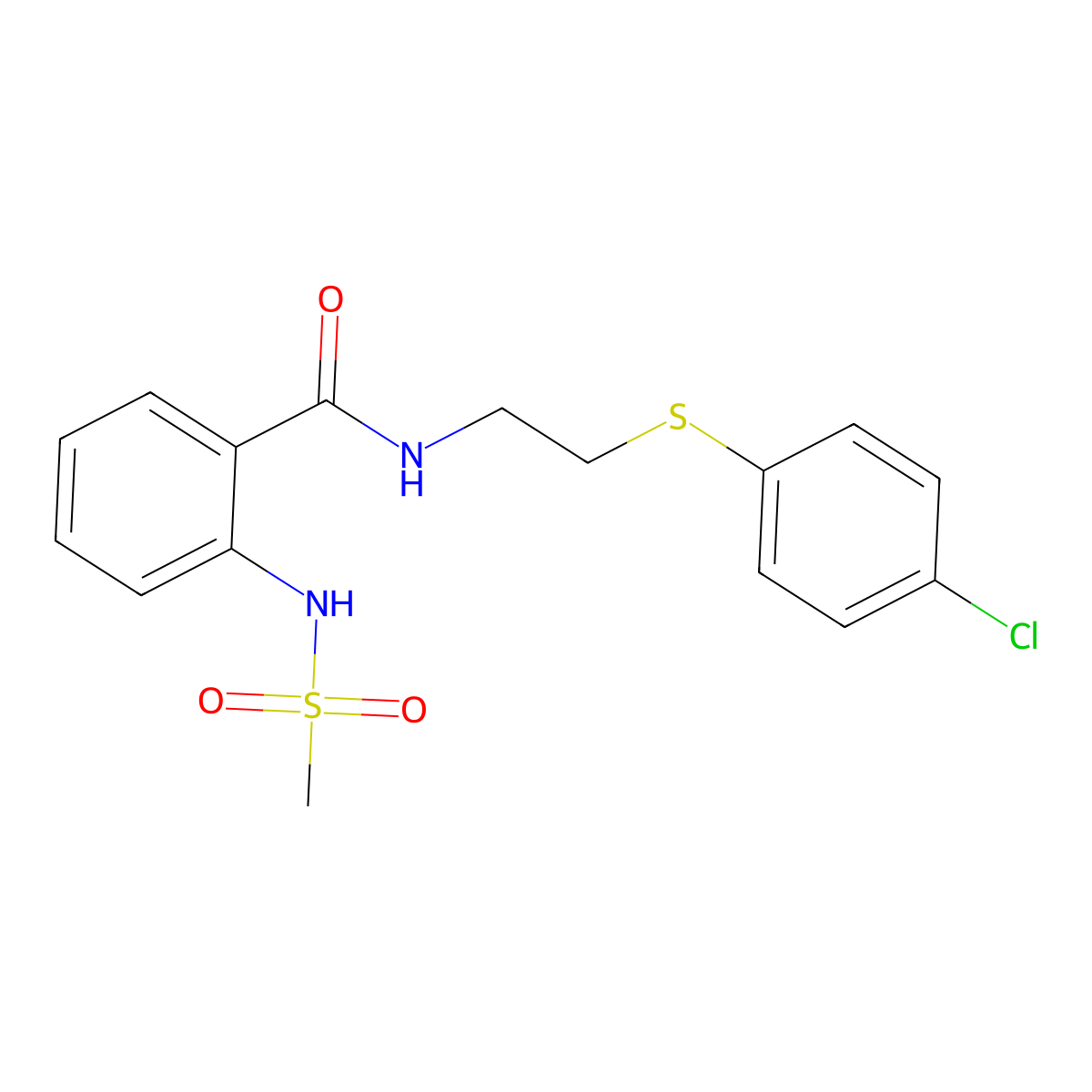 N-[2-(4-chlorophenyl)sulfanylethyl]-2-(methanesulfonamido)benzamide molecular structure, CAS 831207-57-9