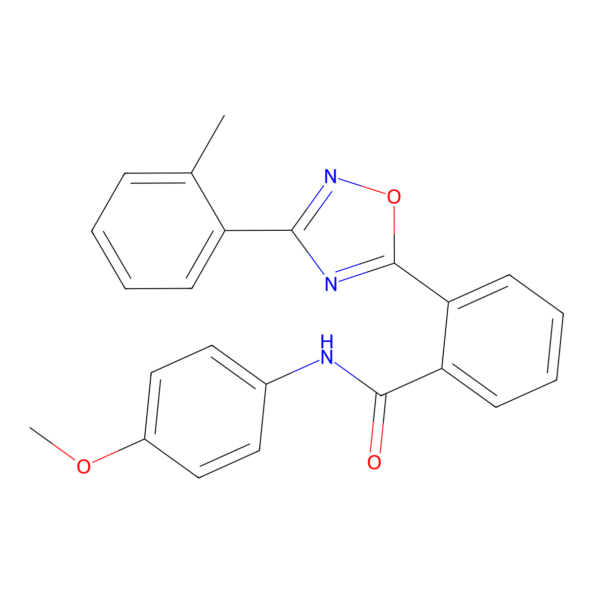 N-(4-methoxyphenyl)-2-[3-(2-methylphenyl)-1,2,4-oxadiazol-5-yl]benzamide molecular structure, CAS 831207-70-6
