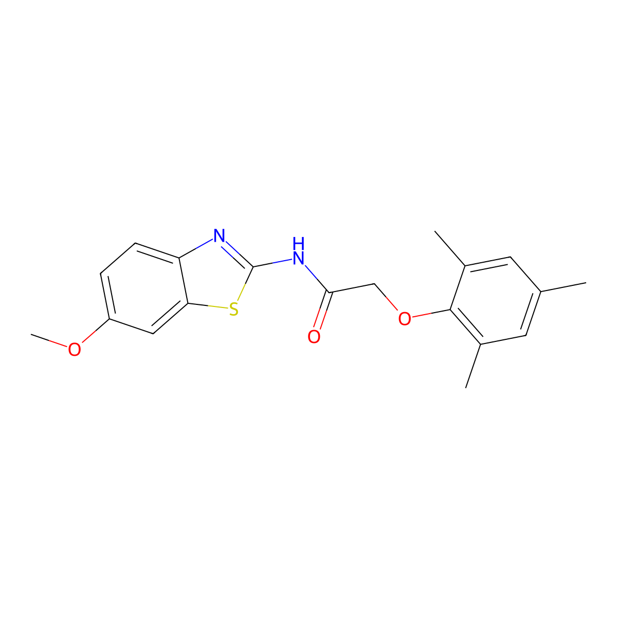 N-(6-methoxy-1,3-benzothiazol-2-yl)-2-(2,4,6-trimethylphenoxy)acetamide molecular structure, CAS 831207-87-5