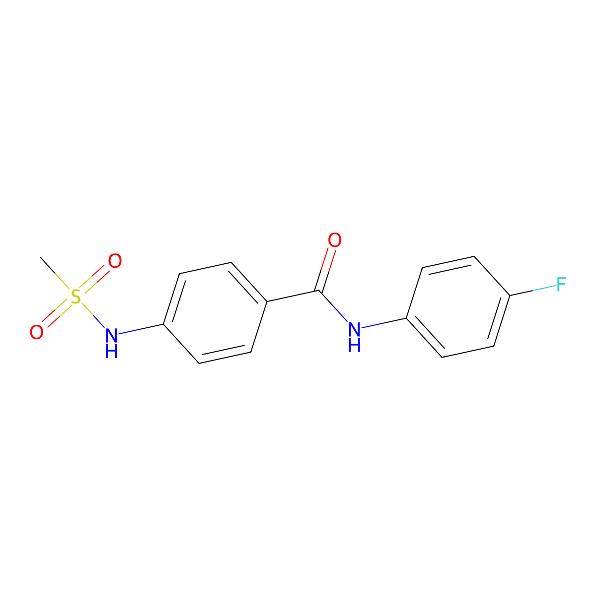 N-(4-fluorophenyl)-4-(methanesulfonamido)benzamide molecular structure, CAS 831207-94-4
