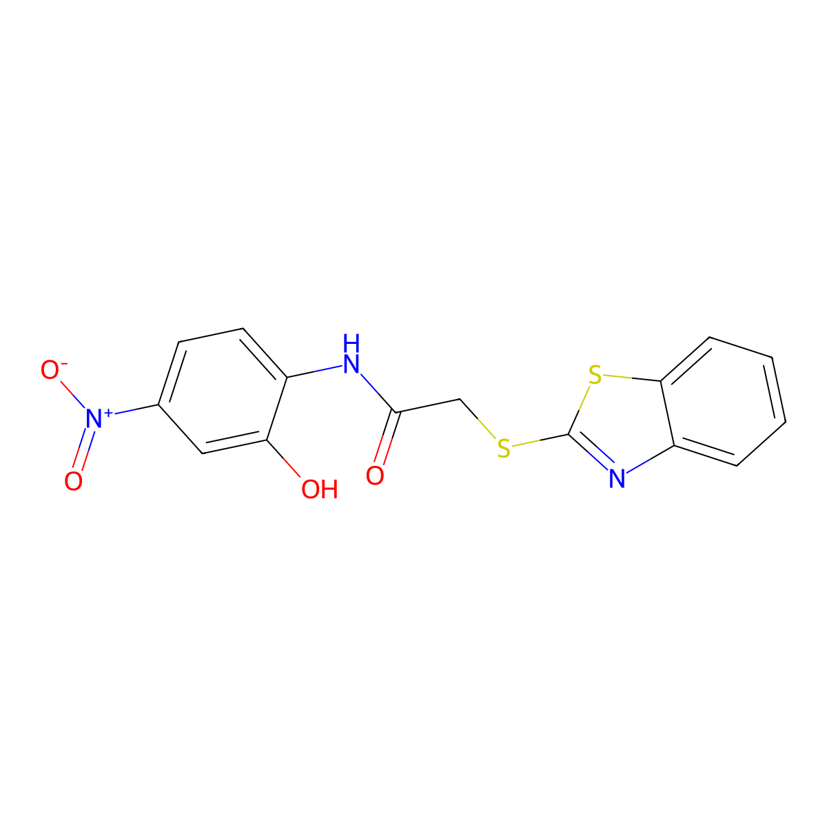 2-(1,3-benzothiazol-2-ylsulfanyl)-N-(2-hydroxy-4-nitrophenyl)acetamide molecular structure, CAS 831207-97-7