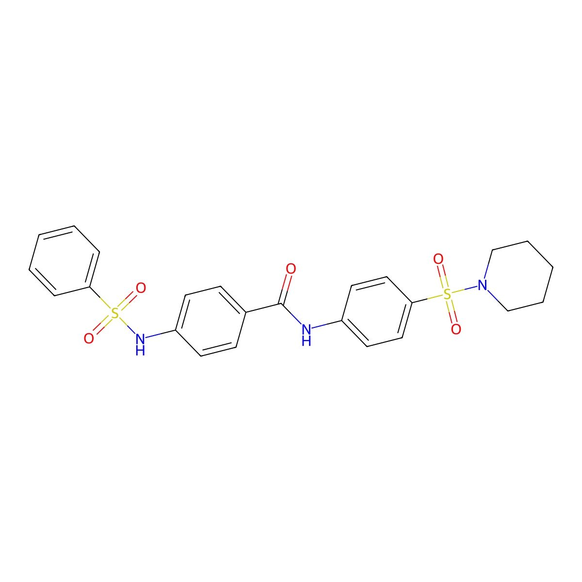 4-[(phenylsulfonyl)amino]-N-[4-(piperidin-1-ylsulfonyl)phenyl]benzamide molecular structure, CAS 831208-05-0