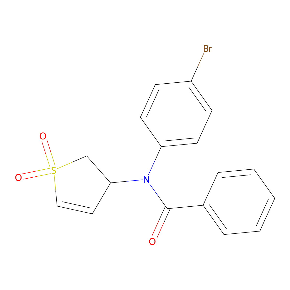 N-(4-bromophenyl)-N-(1,1-dioxido-2,3-dihydrothiophen-3-yl)benzamide molecular structure, CAS 831208-11-8