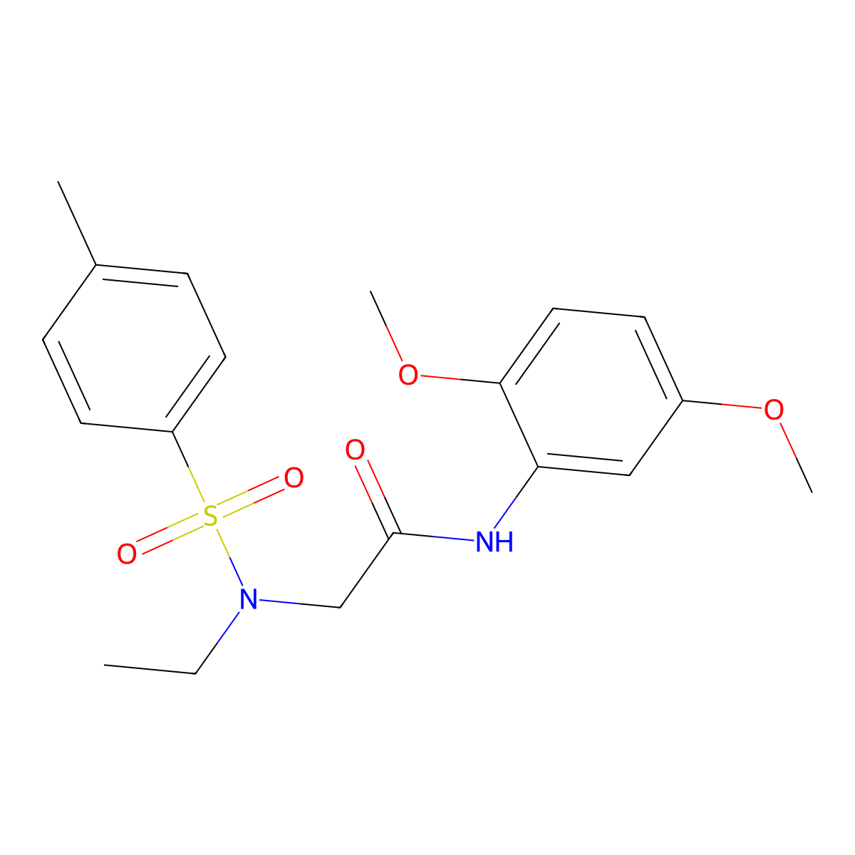 N-(2,5-dimethoxyphenyl)-N~2~-ethyl-N~2~-[(4-methylphenyl)sulfonyl]glycinamide molecular structure, CAS 831208-15-2