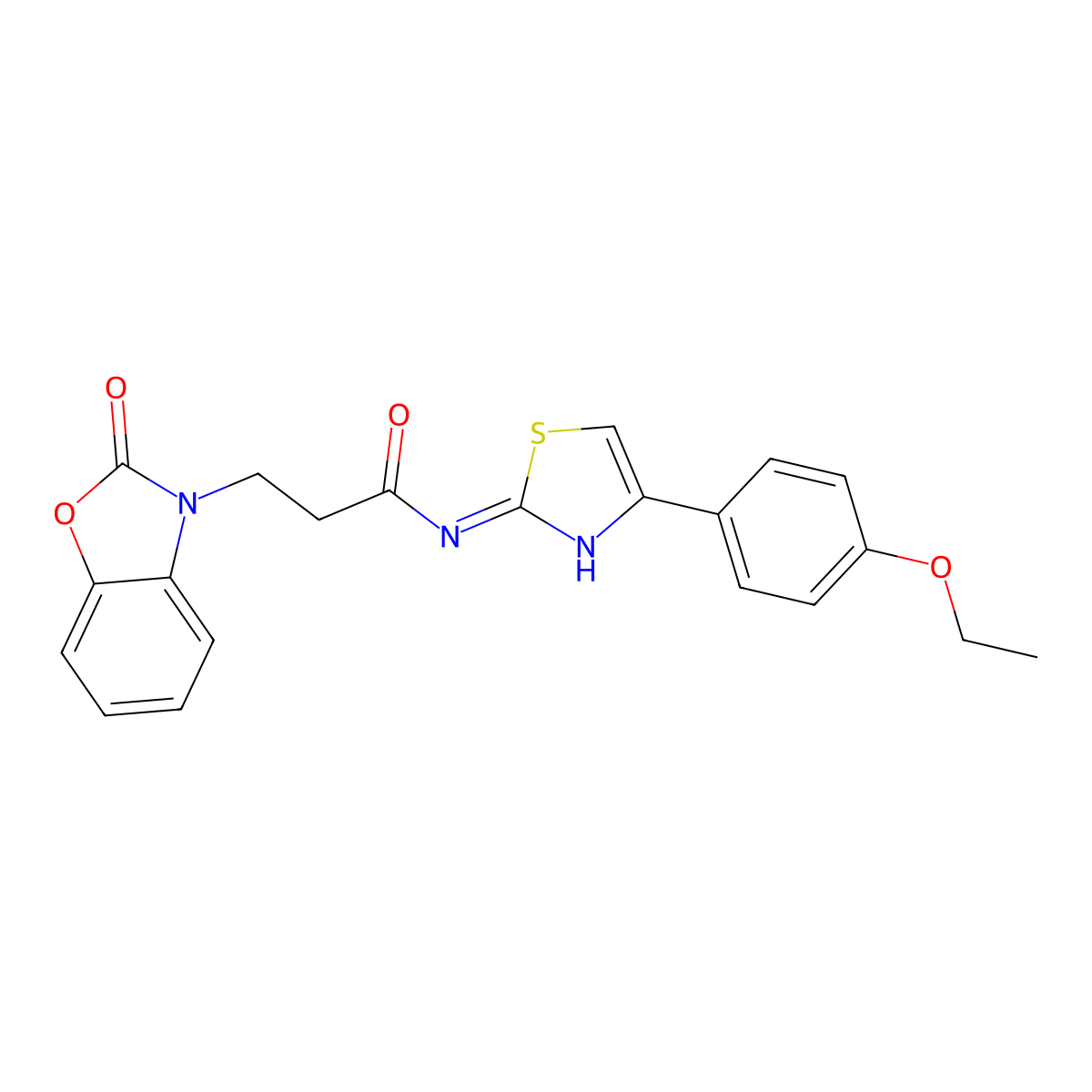 N-[4-(4-ethoxyphenyl)-1,3-thiazol-2-yl]-3-(2-oxo-1,3-benzoxazol-3-yl)propanamide molecular structure, CAS 831208-18-5